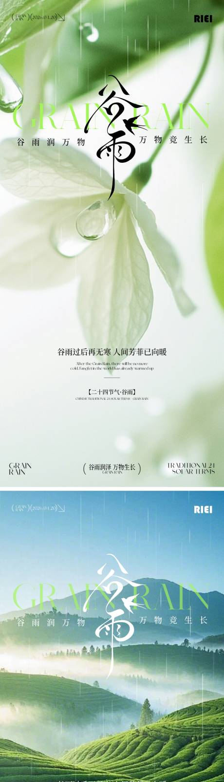 源文件下载【享设计】搜索编号：16330036235168040【谷雨节气海报】