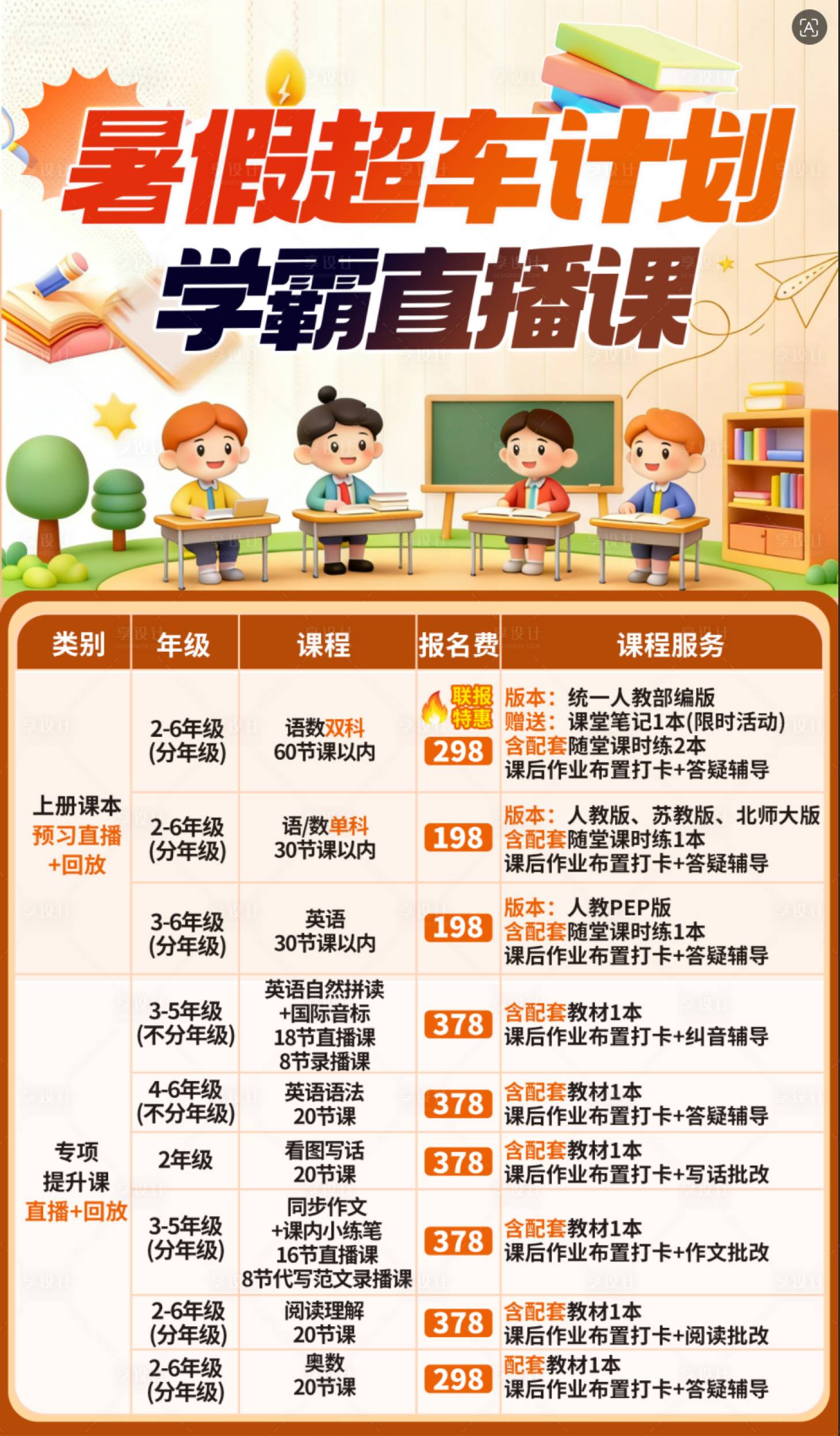源文件下载【享设计】搜索编号：80840036503693957【暑假培训班直播课海报】
