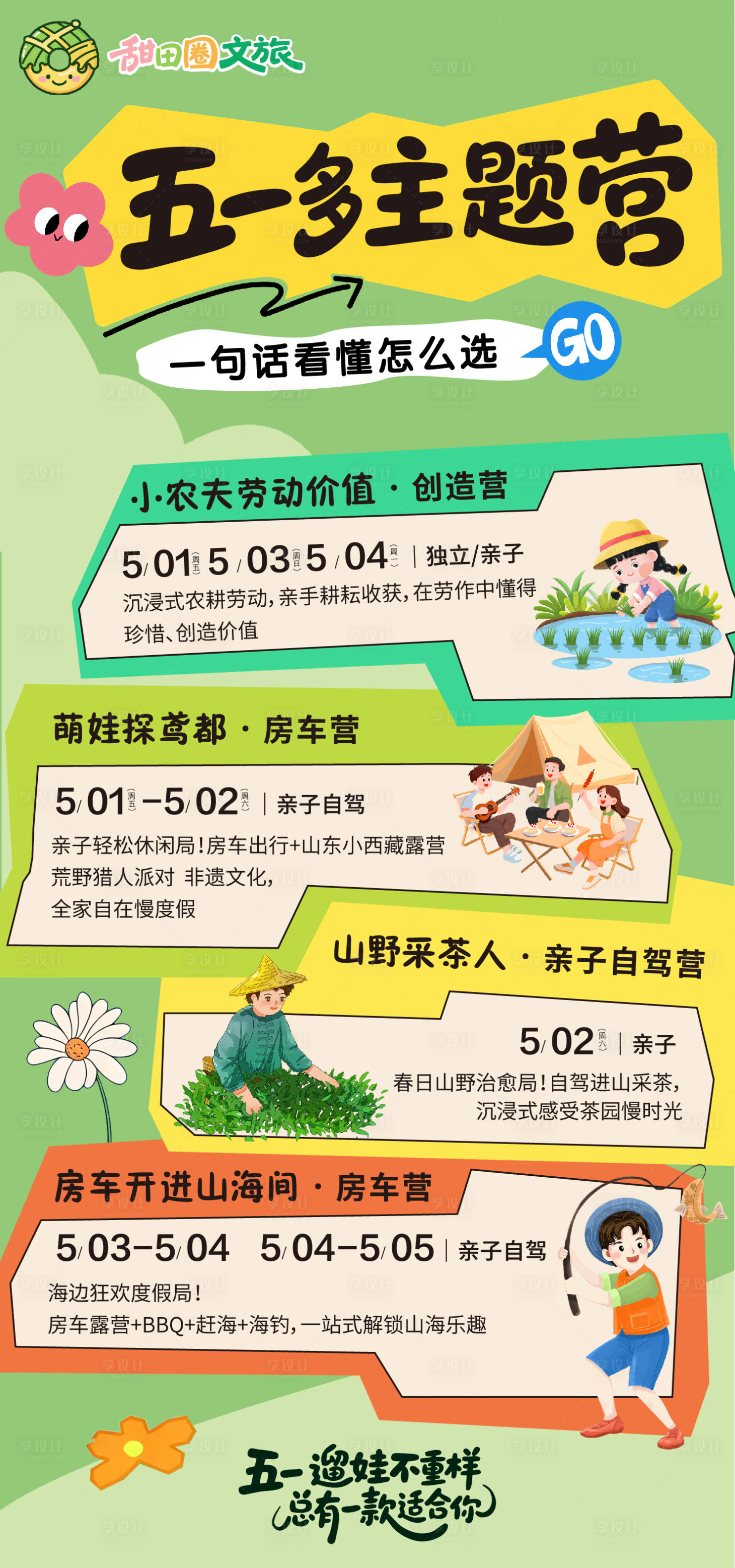 源文件下载【享设计】搜索编号：84690036521862794【劳动节多主题营活动海报】