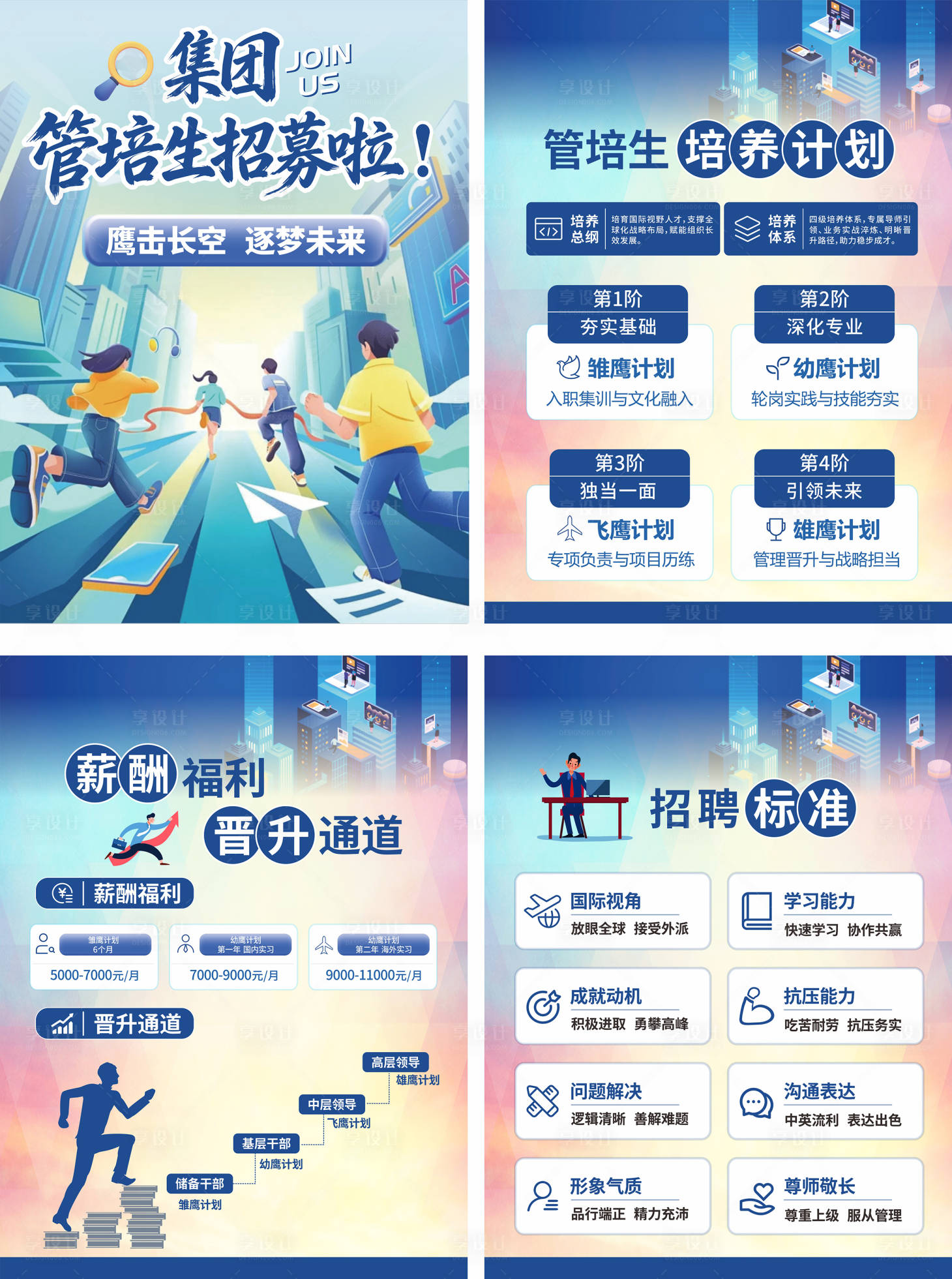 源文件下载【享设计】搜索编号：34350036163271535【蓝色招聘海报】