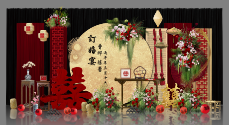 源文件下载【享设计】搜索编号：41060036433311031【中式订婚美陈】
