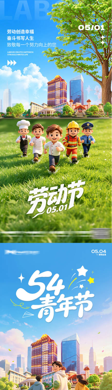 源文件下载【享设计】搜索编号：63870036521397003【劳动节青年节地产酒店海报】