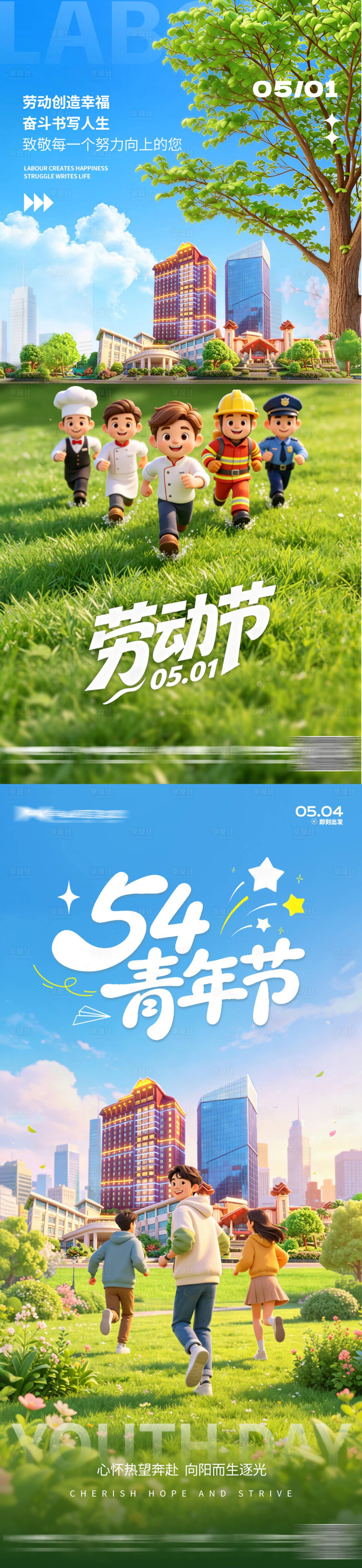源文件下载【享设计】搜索编号：63870036521397003【劳动节青年节地产酒店海报】