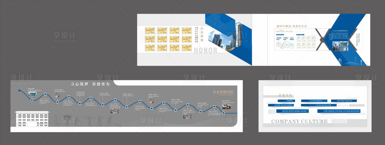 源文件下载【享设计】搜索编号：28860036429416777【企业展厅文化墙】
