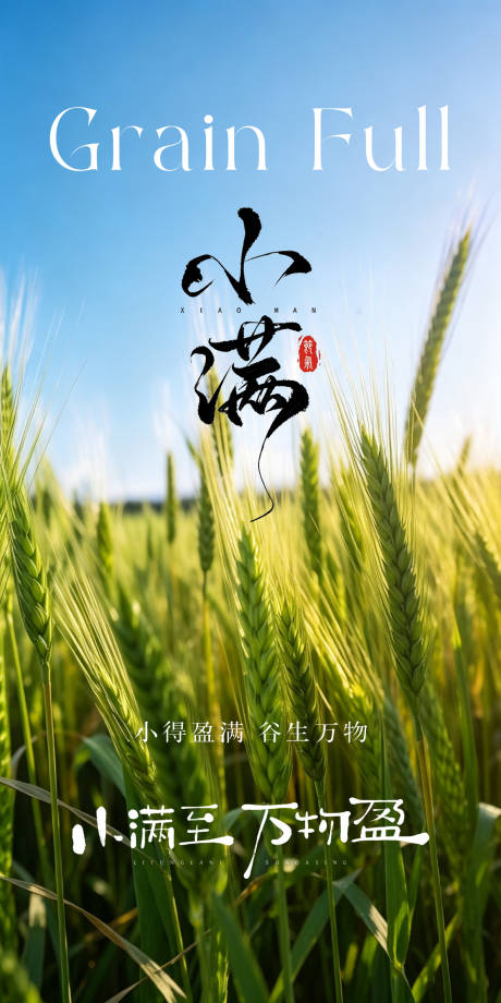 源文件下载【享设计】搜索编号：20190036411885905【创意海报24节气小满海报】