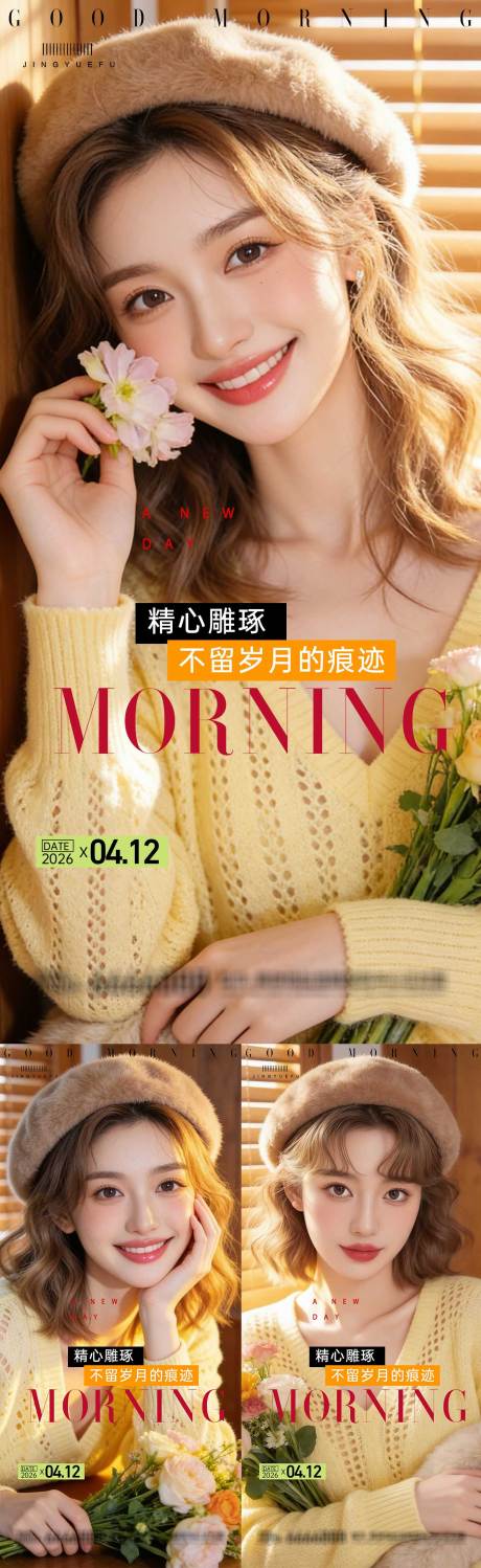 源文件下载【享设计】搜索编号：60850036264569633【医美早安系列海报】