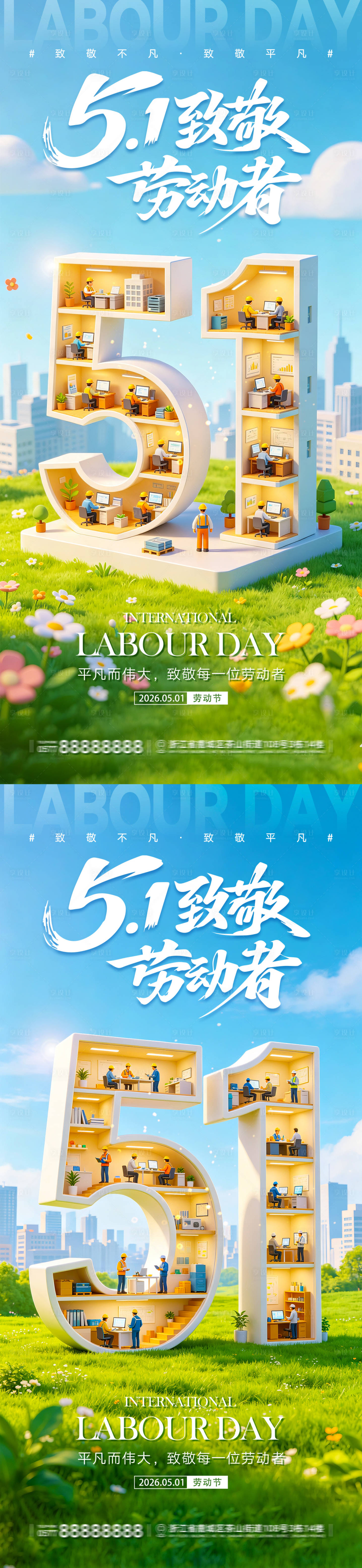 源文件下载【享设计】搜索编号：60940036599838882【五一劳动节海报/51】