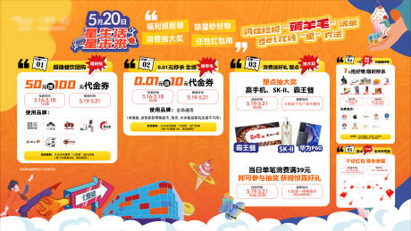 源文件下载【享设计】搜索编号：35490036284805114【商场美食攻略海报展板】
