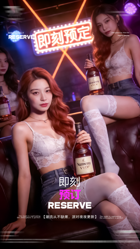源文件下载【享设计】搜索编号：82620036256897242【酒吧夜店预定海报】