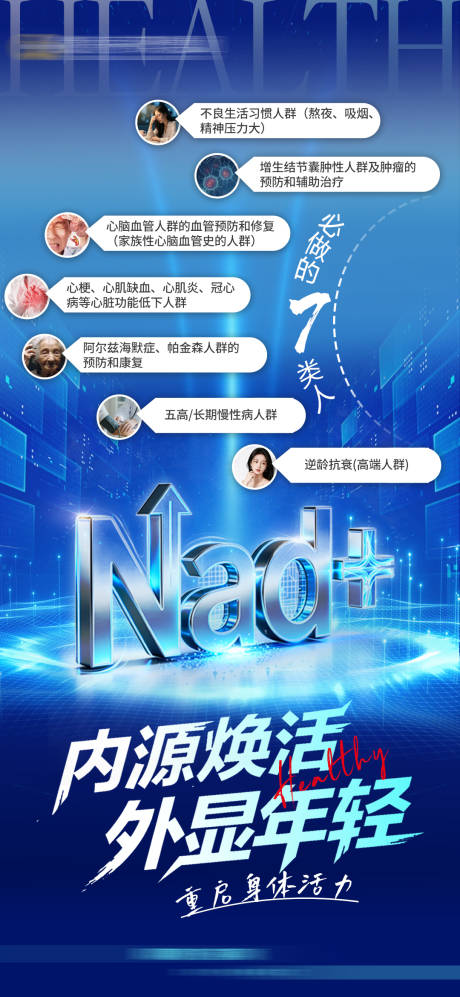 源文件下载【享设计】搜索编号：28680036366327308【NAD+大健康海报】