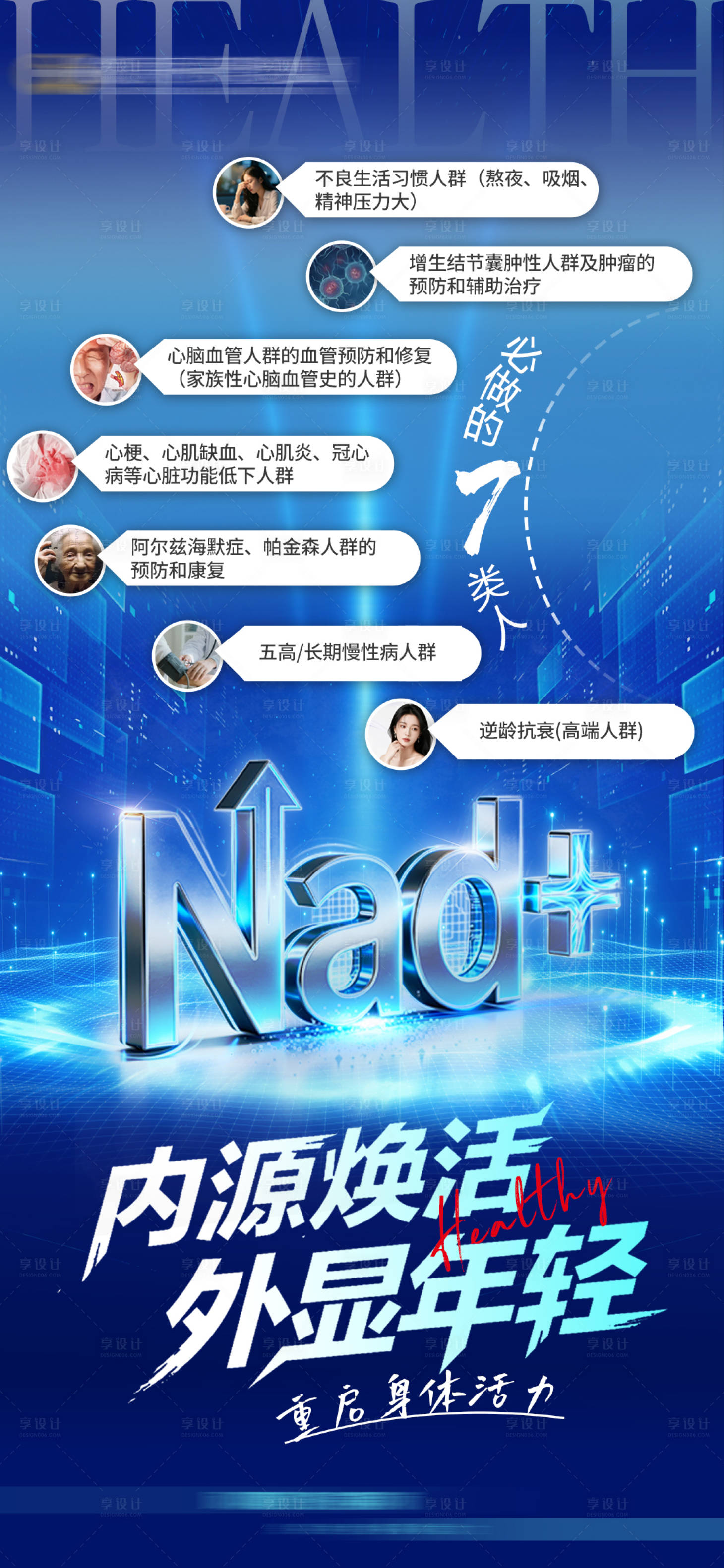 源文件下载【享设计】搜索编号：28680036366327308【NAD+大健康海报】