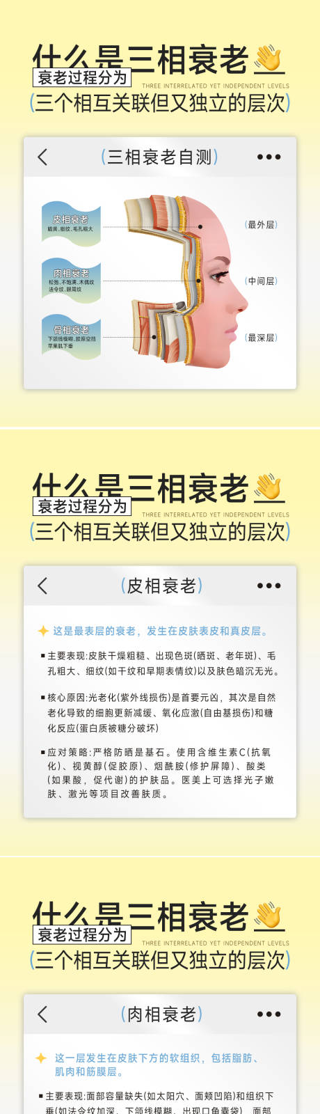 源文件下载【享设计】搜索编号：80950036192418317【什么是三相衰老医美科普】
