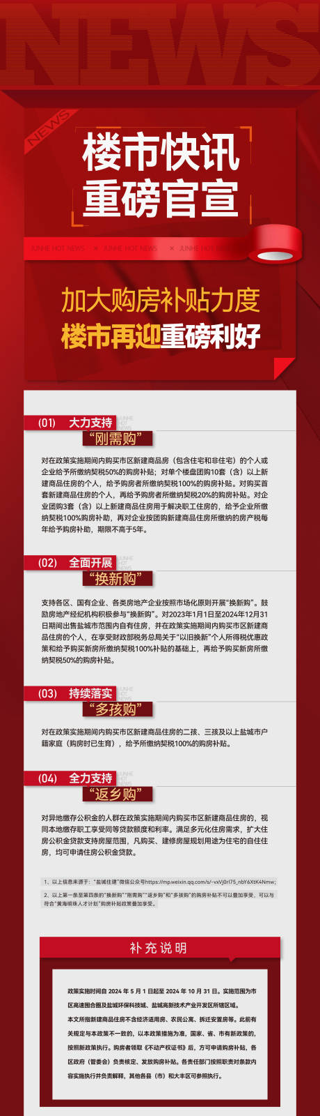 源文件下载【享设计】搜索编号：10290036522634316【地产楼市利好政策长图海报】