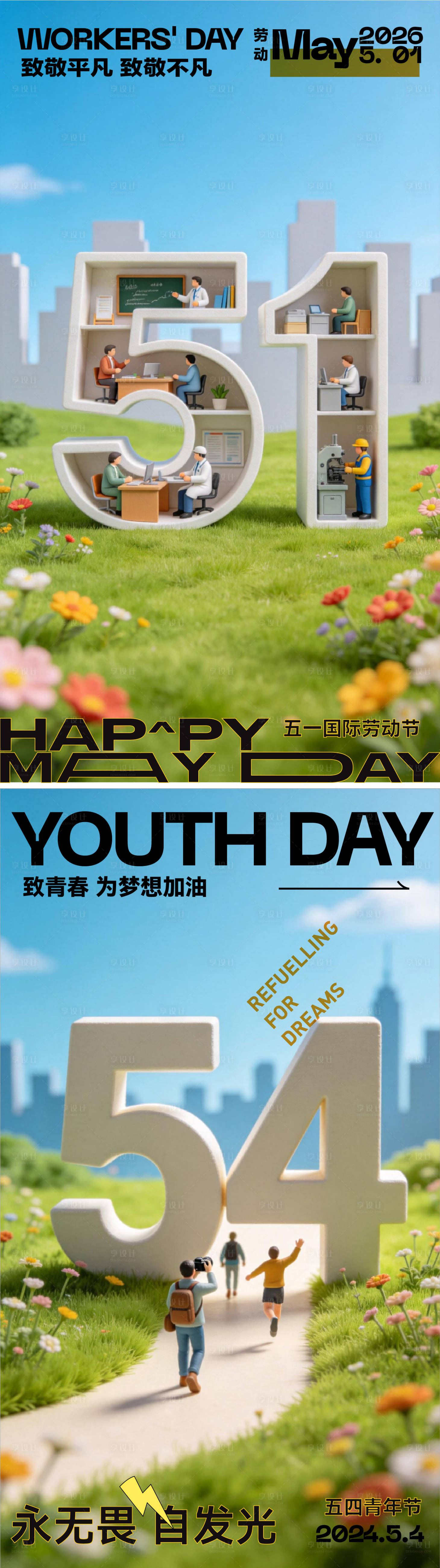 源文件下载【享设计】搜索编号：46420036311425408【劳动节青年节系列】