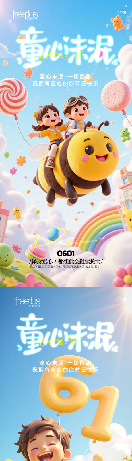 源文件下载【享设计】搜索编号：22810036587776353【 六一儿童节梦幻感海报】