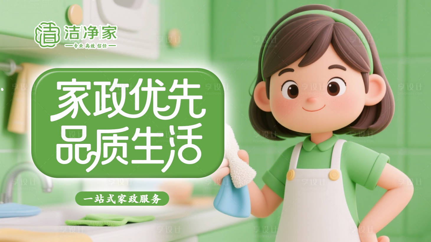 源文件下载【享设计】搜索编号：69650036220985115【家政 】