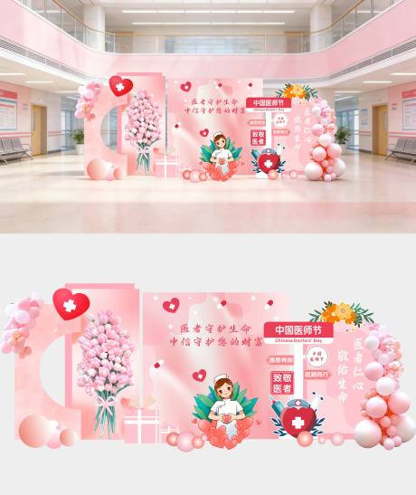 源文件下载【享设计】搜索编号：18700036193786943【医师节美陈】