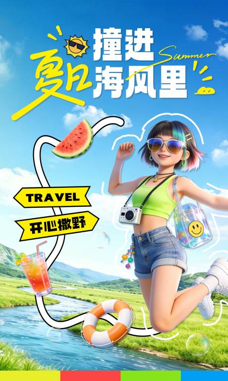源文件下载【享设计】搜索编号：81610036330669641【夏日旅游海报】
