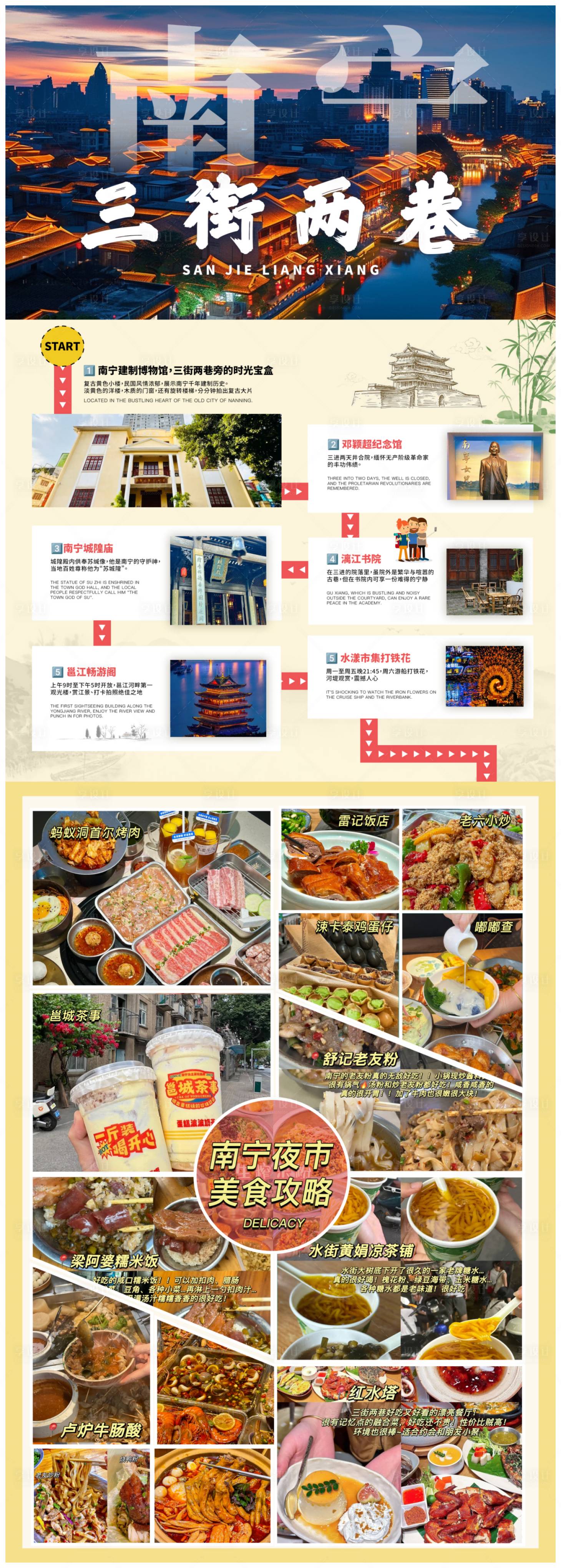 源文件下载【享设计】搜索编号：37870036460919652【南宁三街两巷旅游攻略】