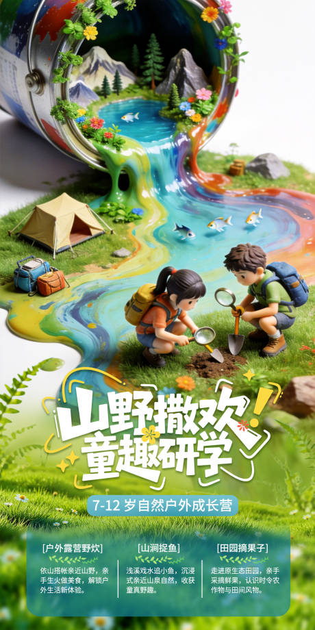 源文件下载【享设计】搜索编号：85560036643113321【童趣研学海报】