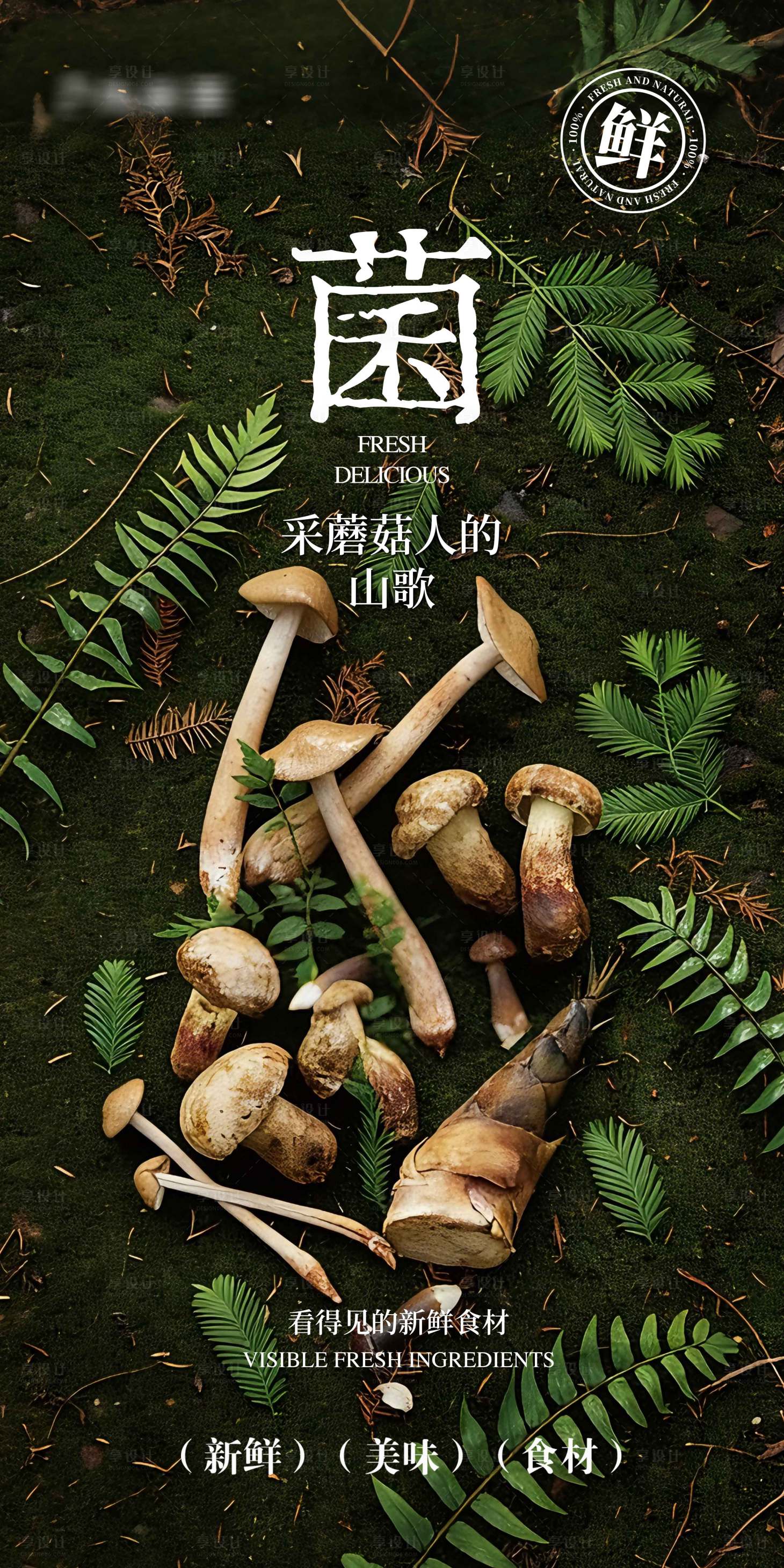 源文件下载【享设计】搜索编号：41680036303484137【菌子海报】