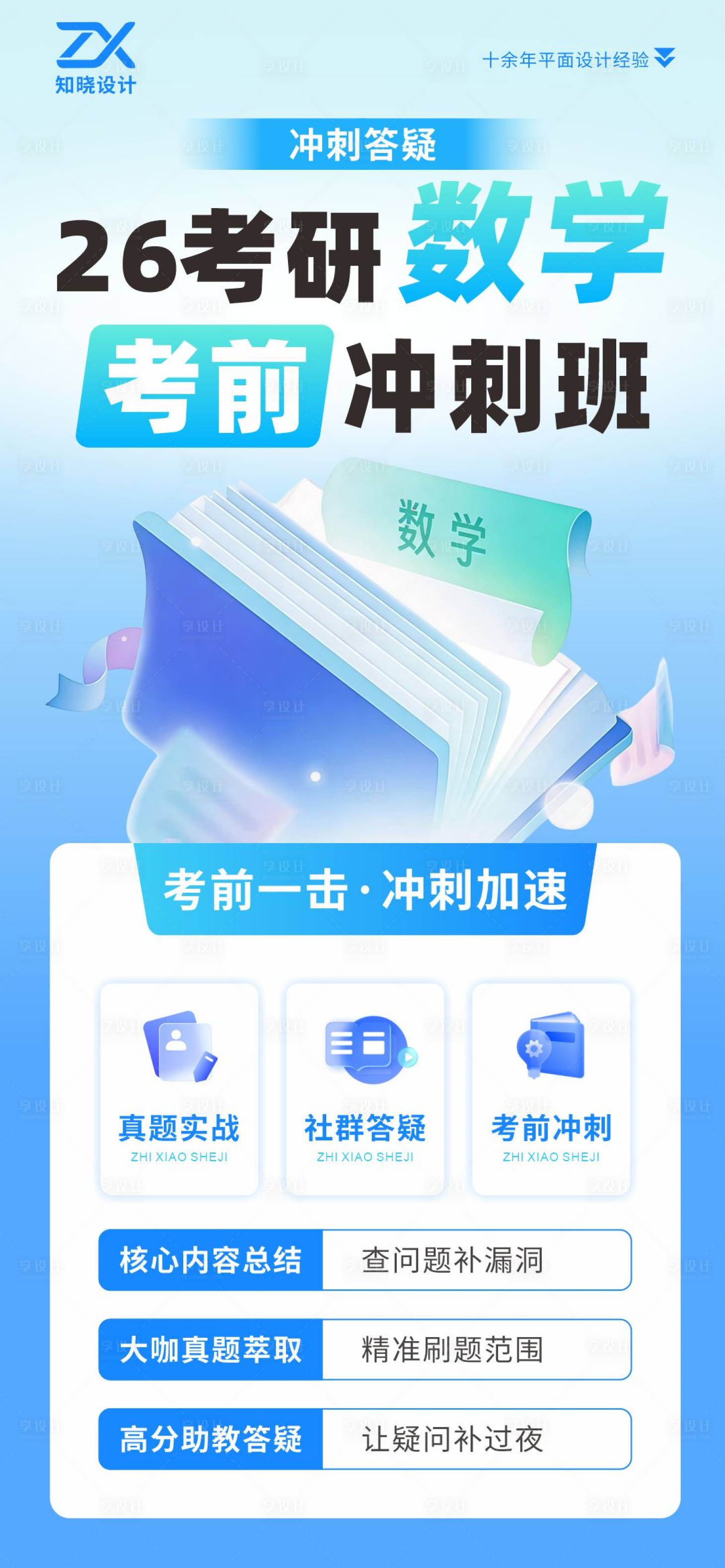 源文件下载【享设计】搜索编号：79170036313855136【26考研数学考前冲刺班海报】