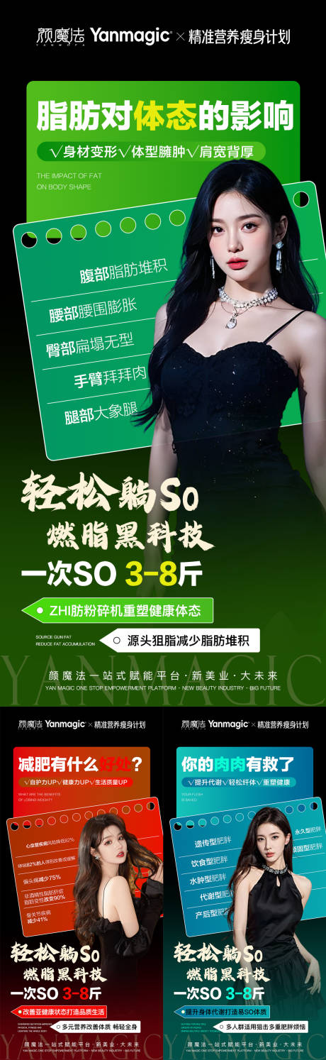 源文件下载【享设计】搜索编号：40120036633393043【减肥科普系列海报】
