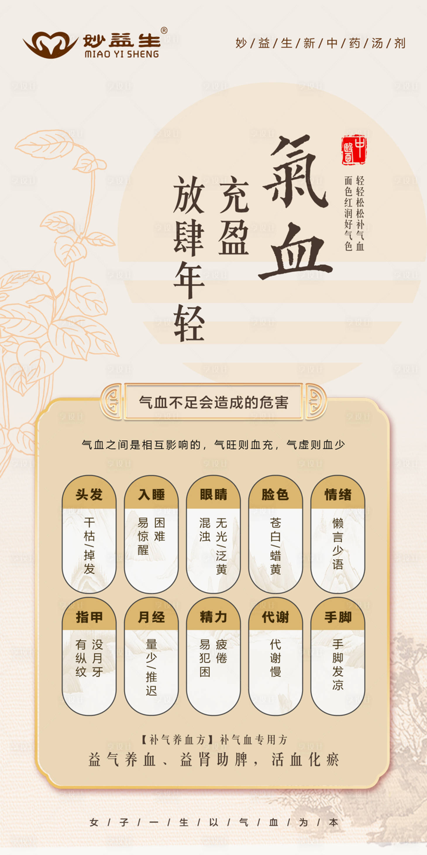 源文件下载【享设计】搜索编号：59360036324508929【补气血医疗宣传海报】