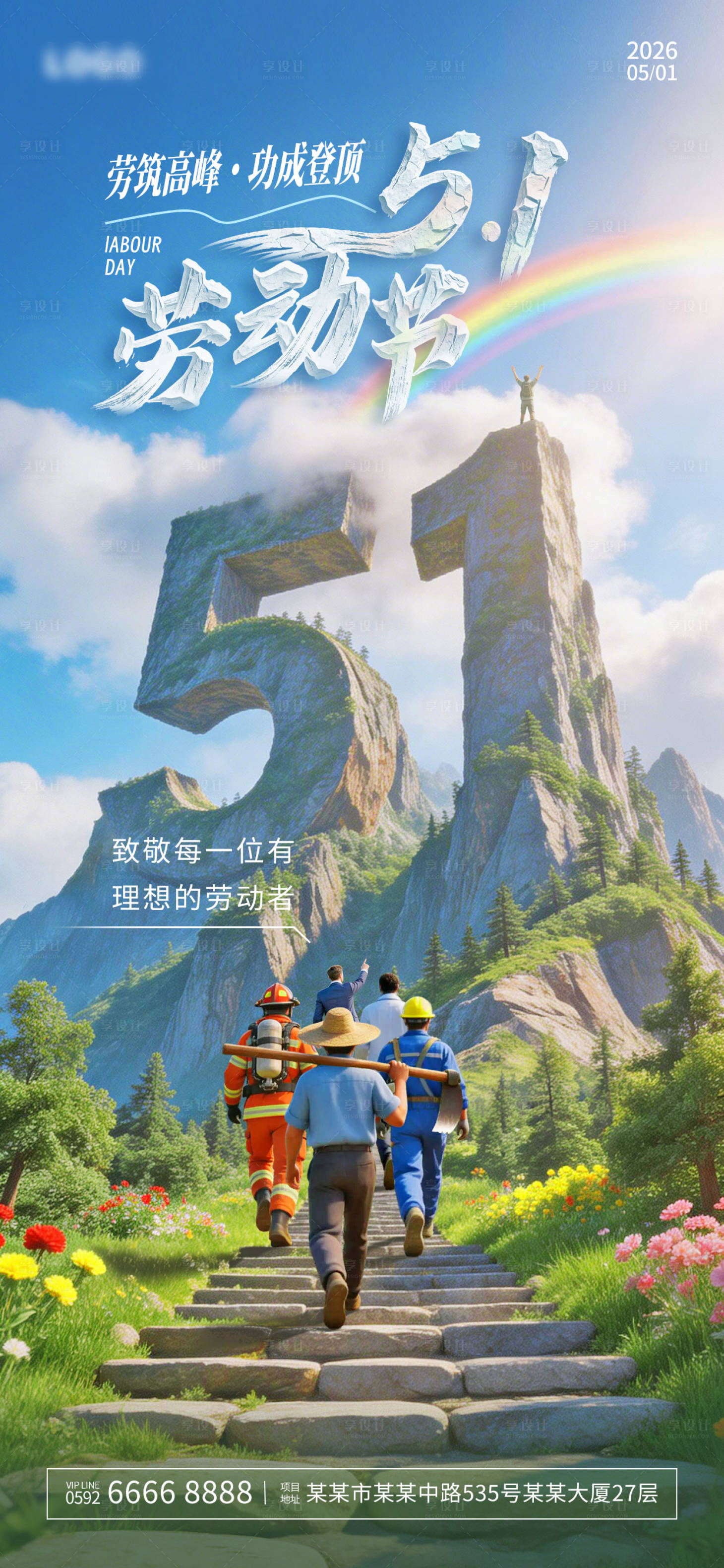 源文件下载【享设计】搜索编号：96030036272068163【51劳动节意境海报】