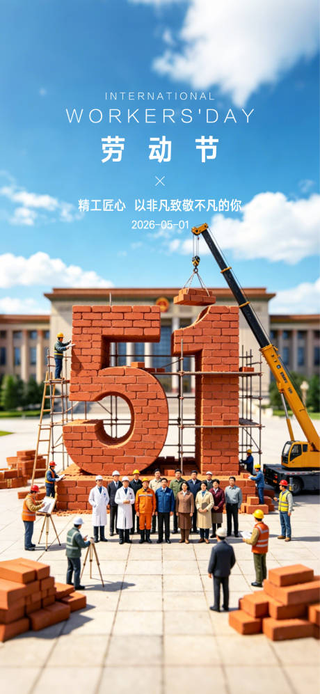 源文件下载【享设计】搜索编号：34260036479849421【劳动节微信海报】