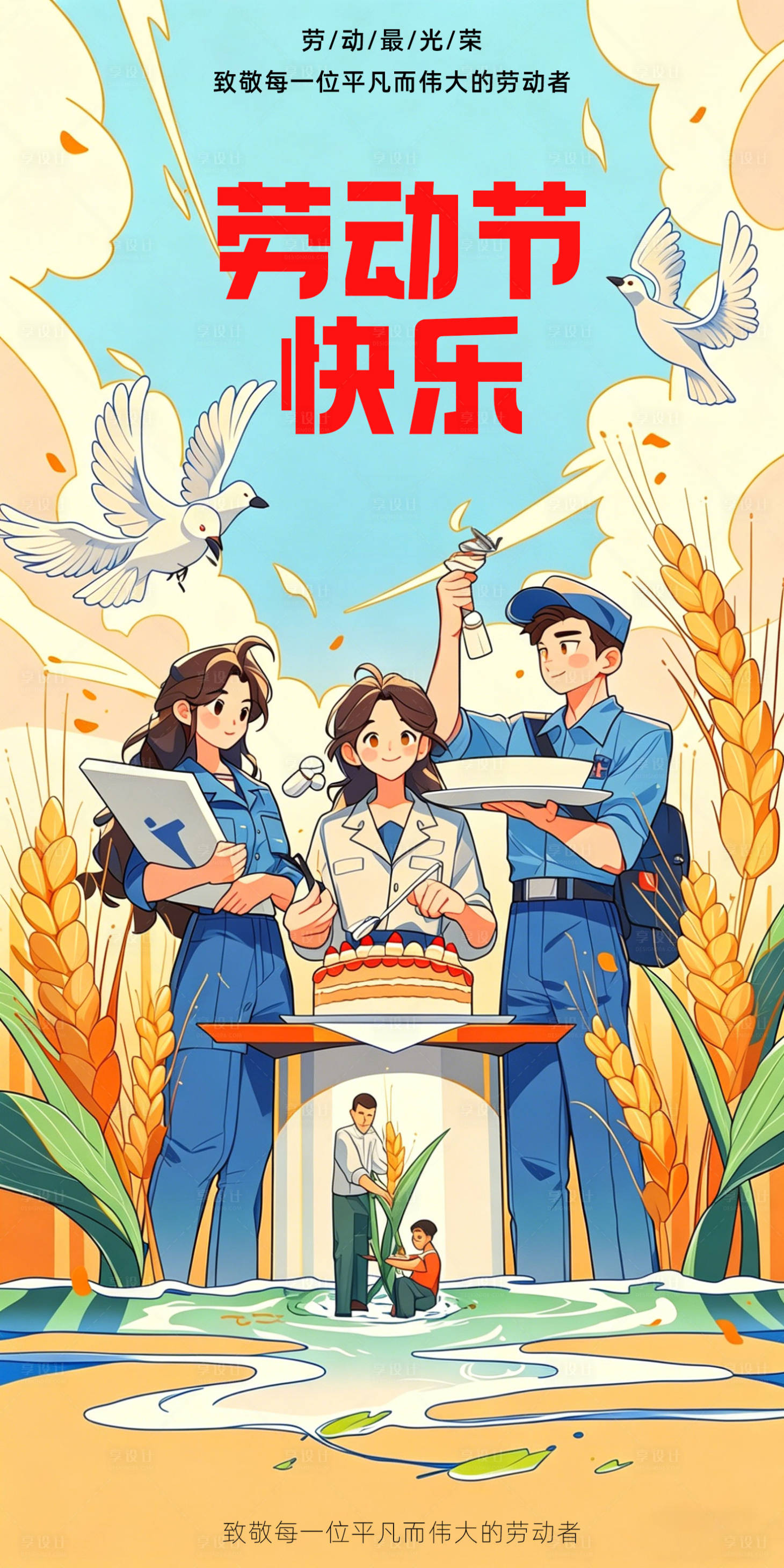 源文件下载【享设计】搜索编号：32050036529595669【五一节日海报】