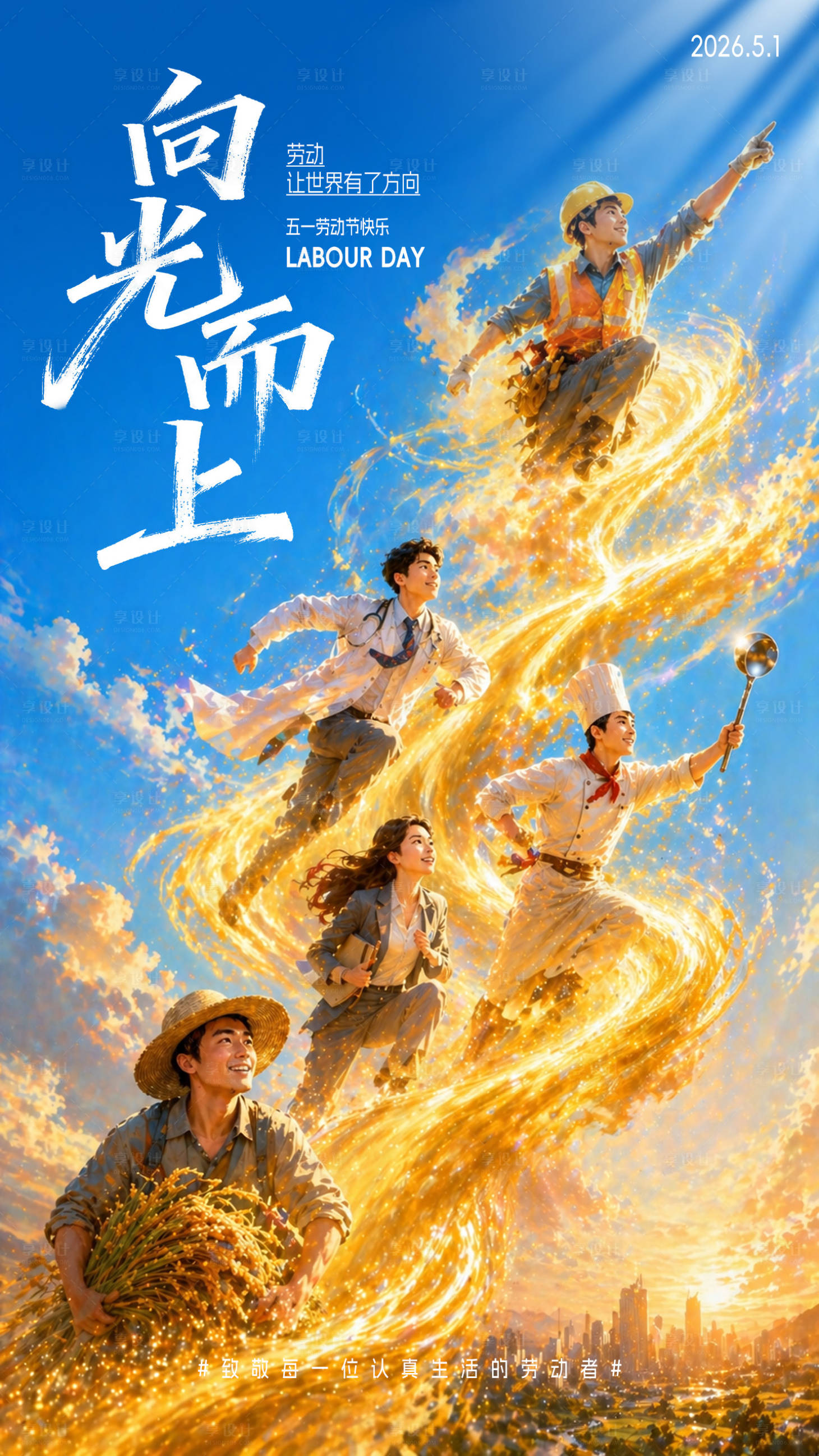 源文件下载【享设计】搜索编号：61490036588986443【劳动节海报】