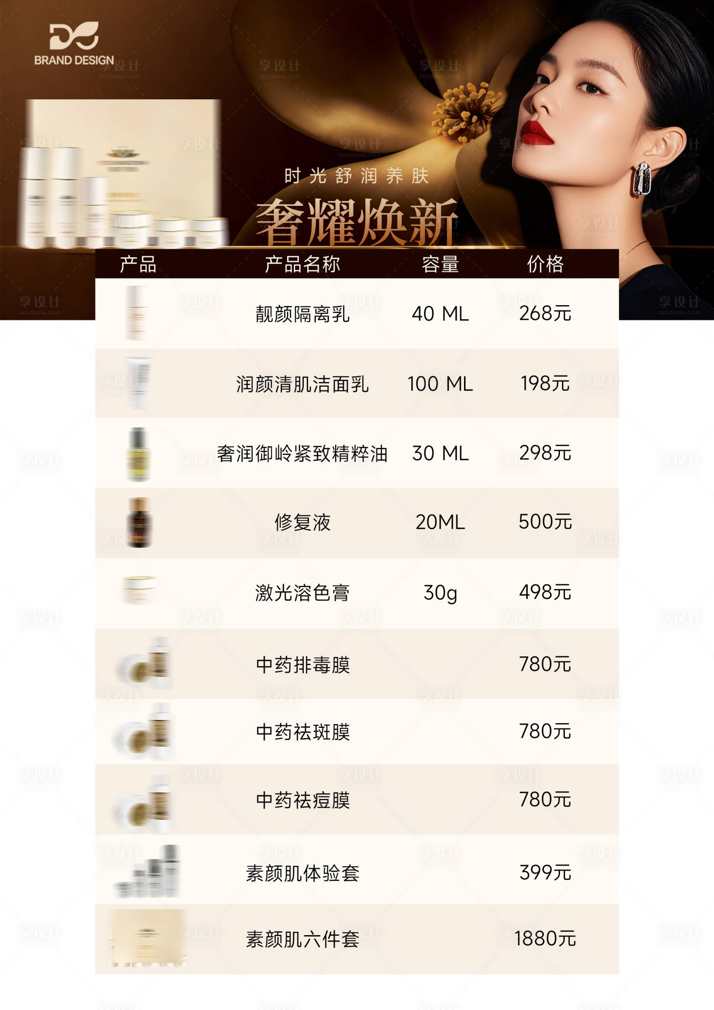 源文件下载【享设计】搜索编号：86820036635995664【抗衰修复护肤套装价格表】