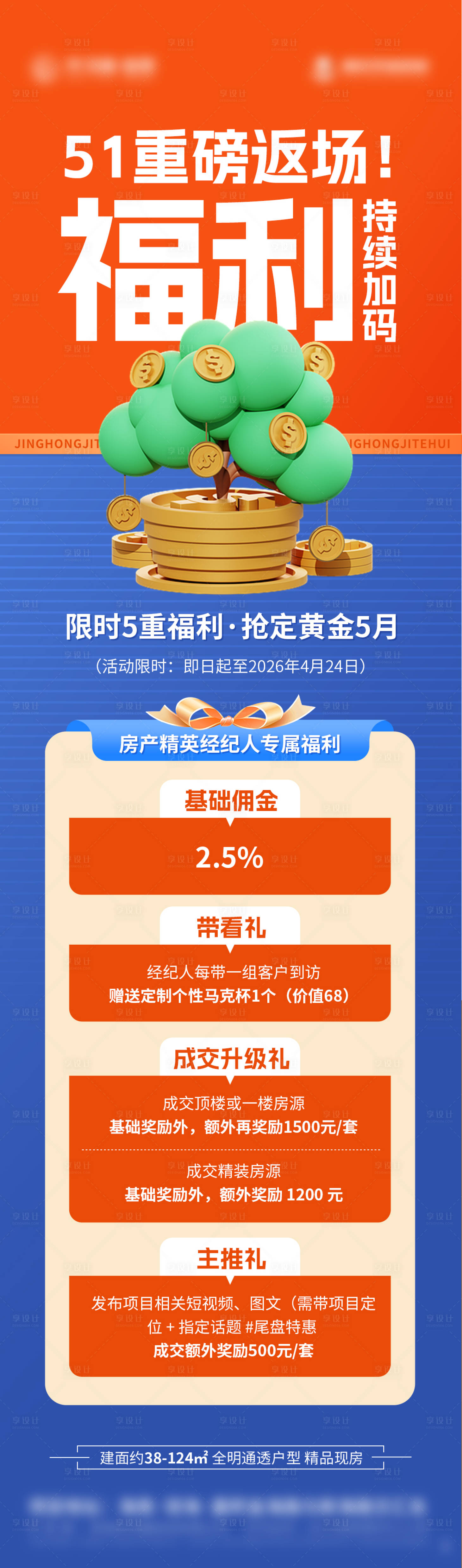源文件下载【享设计】搜索编号：54160036531621224【五一返场福利政策长图】