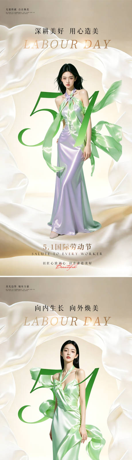 源文件下载【享设计】搜索编号：61690036414105335【美业绿色51劳动节美女海报】