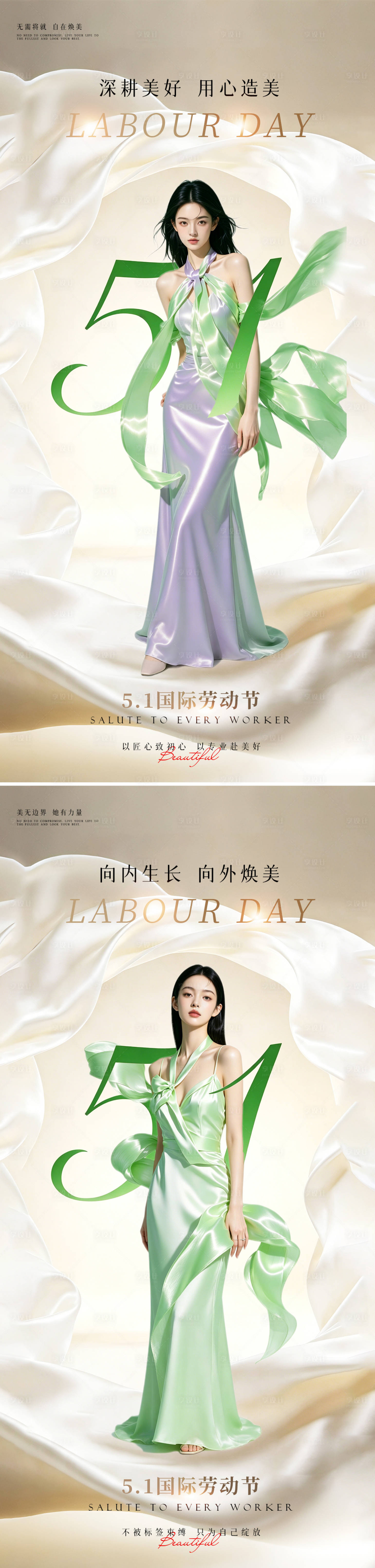 源文件下载【享设计】搜索编号：61690036414105335【美业绿色51劳动节美女海报】