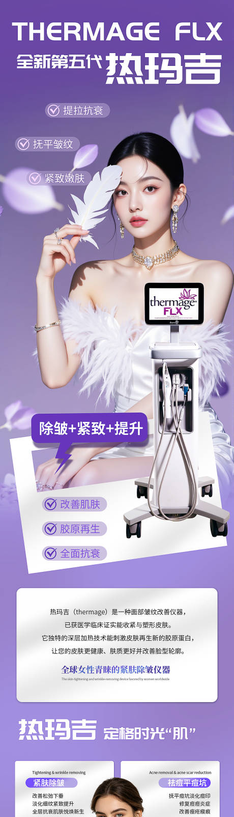 源文件下载【享设计】搜索编号：33450036393676836【医美热玛吉五代长图海报】