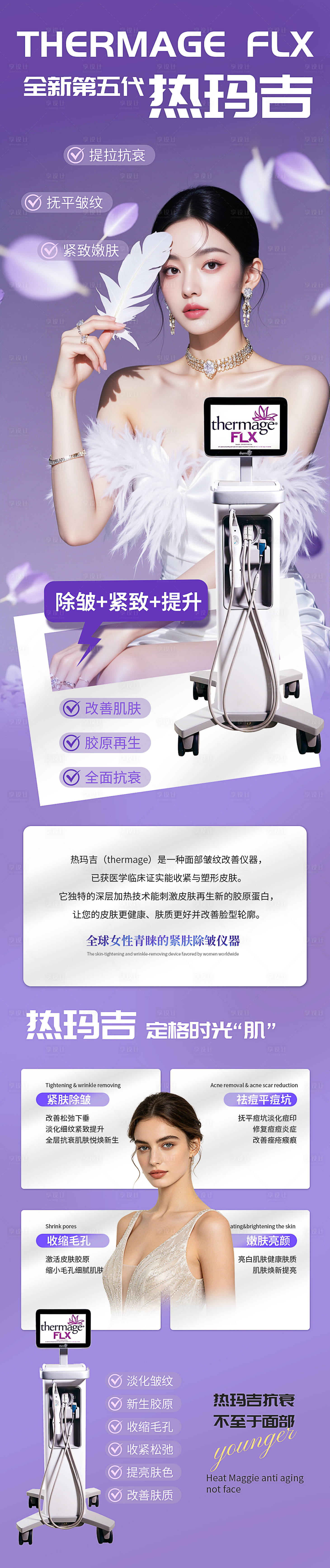 源文件下载【享设计】搜索编号：33450036393676836【医美热玛吉五代长图海报】