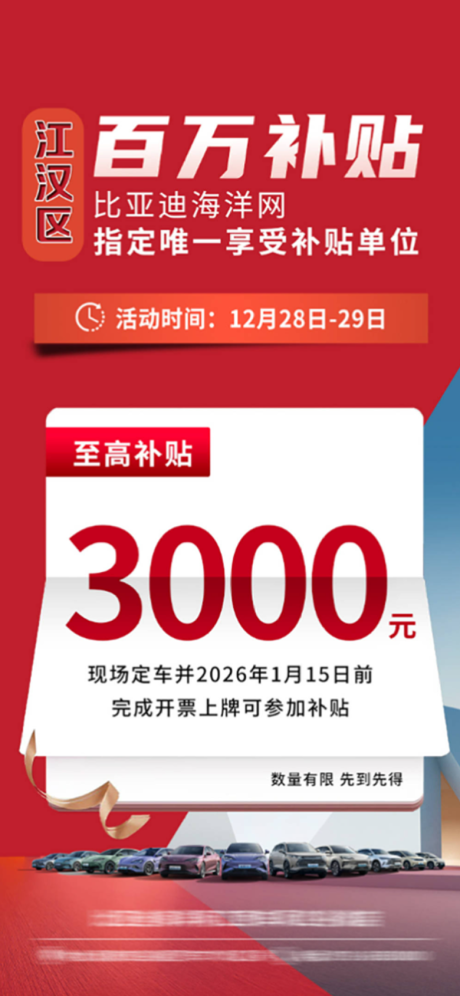 源文件下载【享设计】搜索编号：56870036388501551【汽车百万补贴海报】