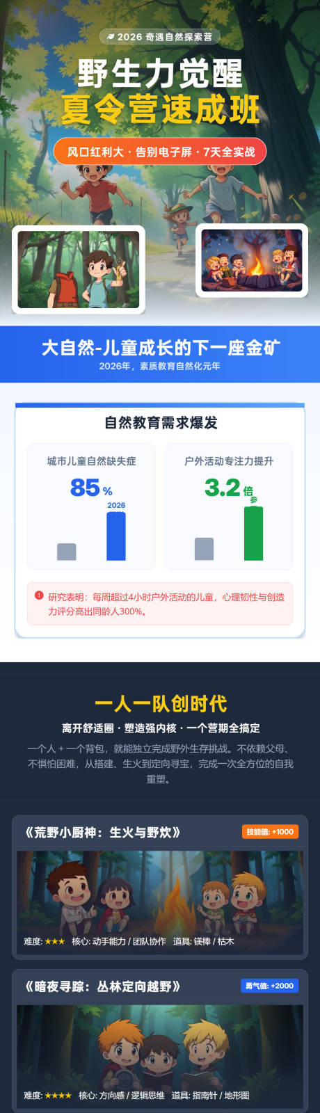 源文件下载【享设计】搜索编号：76970036373532793【奇趣自然夏令营招生宣传海报】