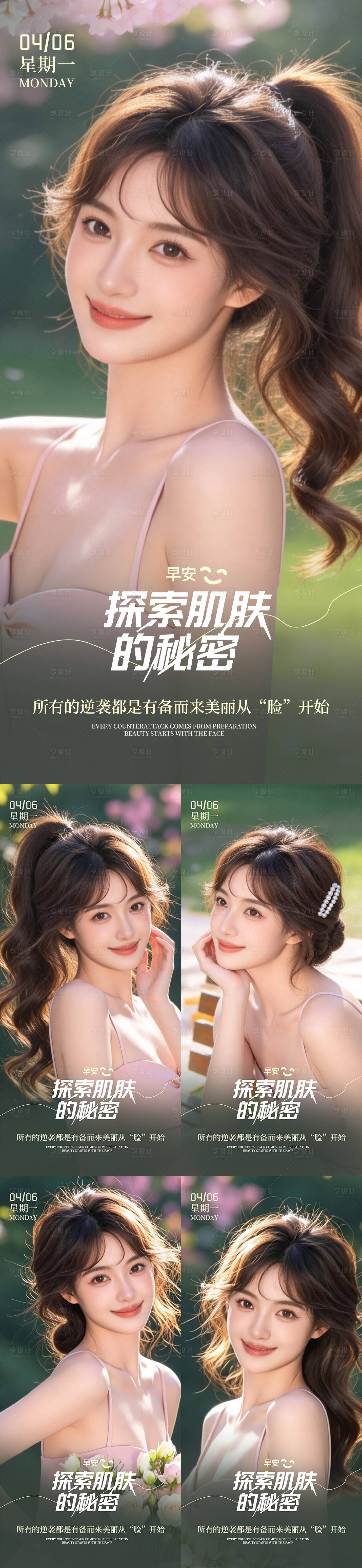 源文件下载【享设计】搜索编号：27110036236621432【早安你好肌肤系列】