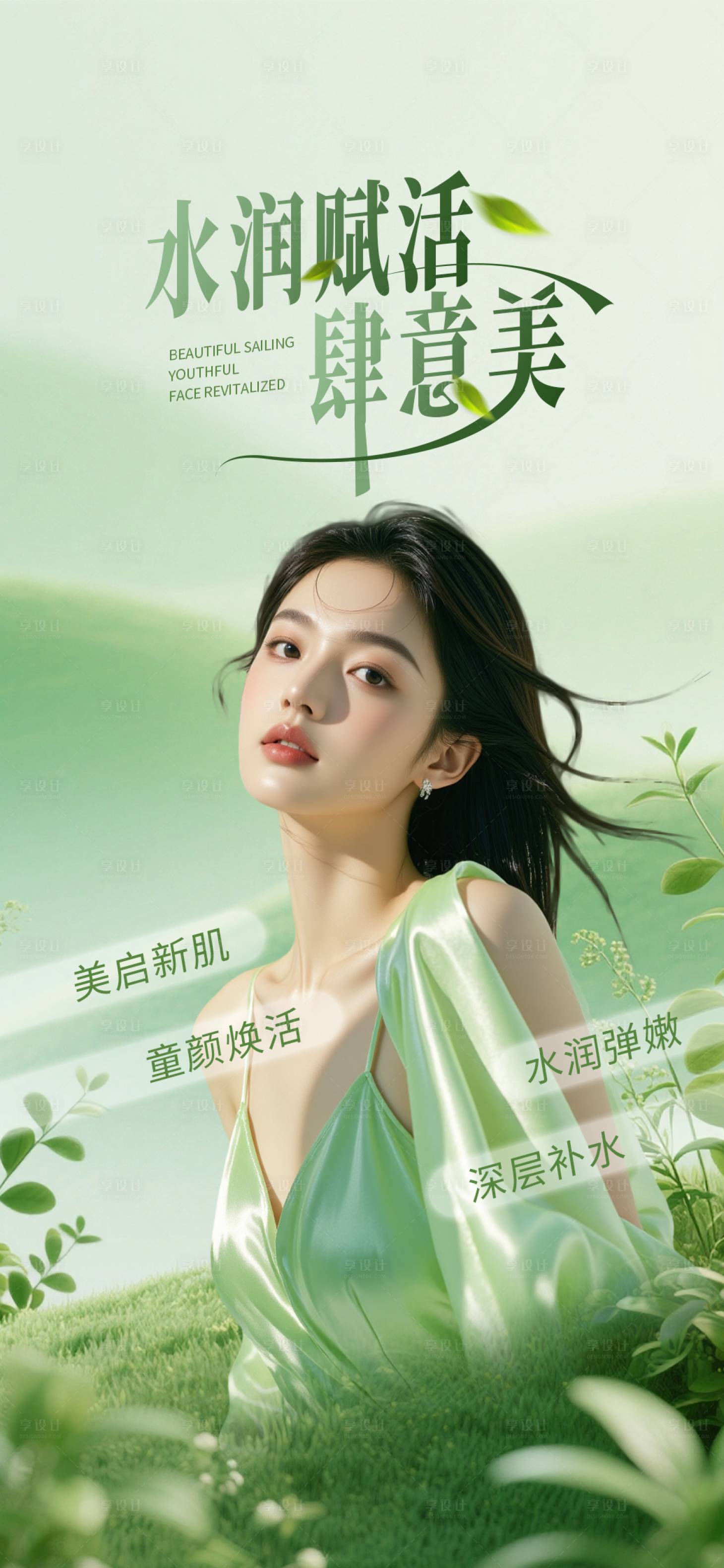 源文件下载【享设计】搜索编号：70200036566967841【水润补水医美海报】