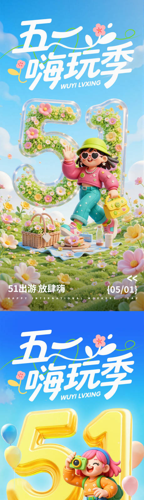 源文件下载【享设计】搜索编号：86160036242885575【五一嗨玩季海报】