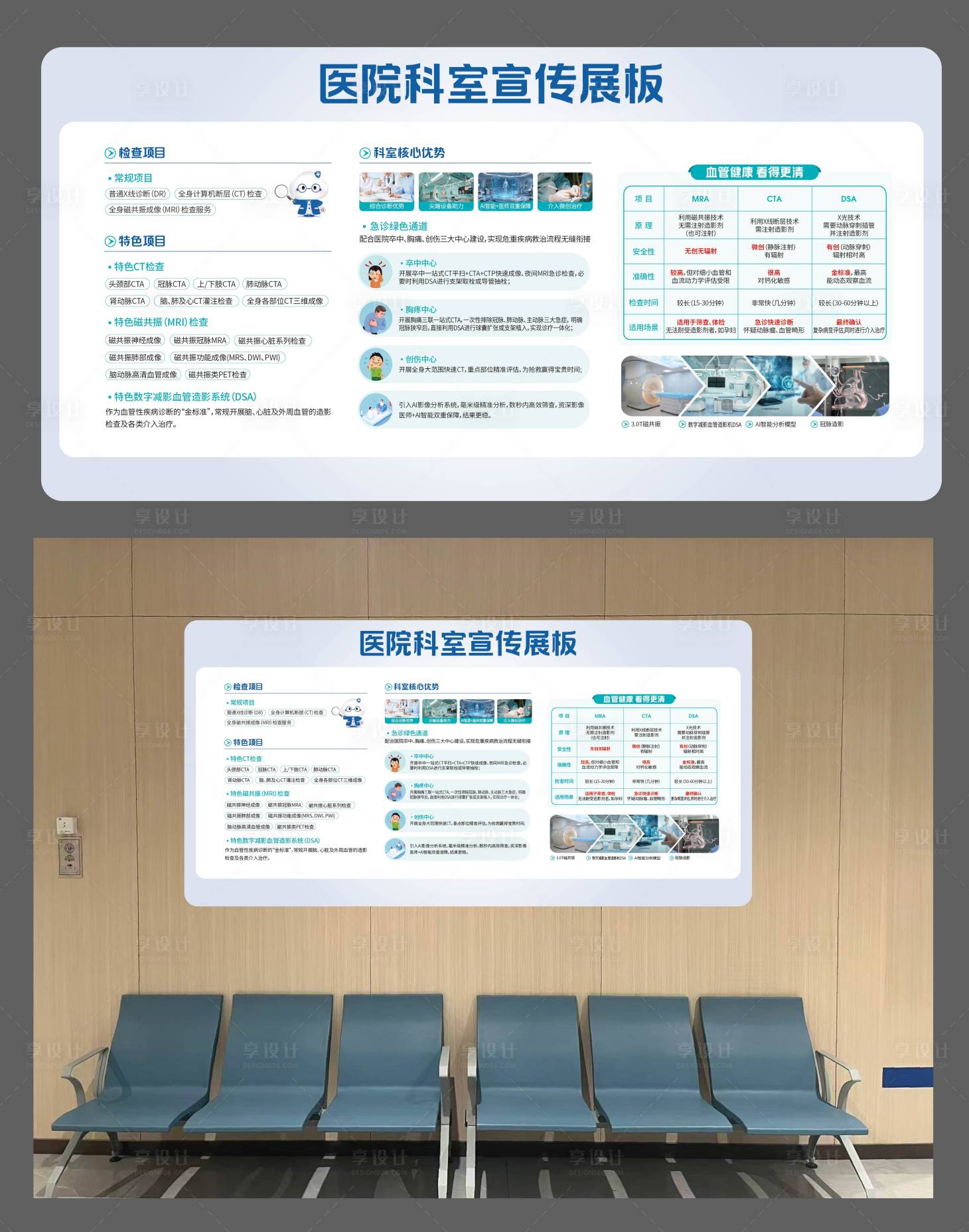 源文件下载【享设计】搜索编号：92740036204478454【医院科室宣传展板】