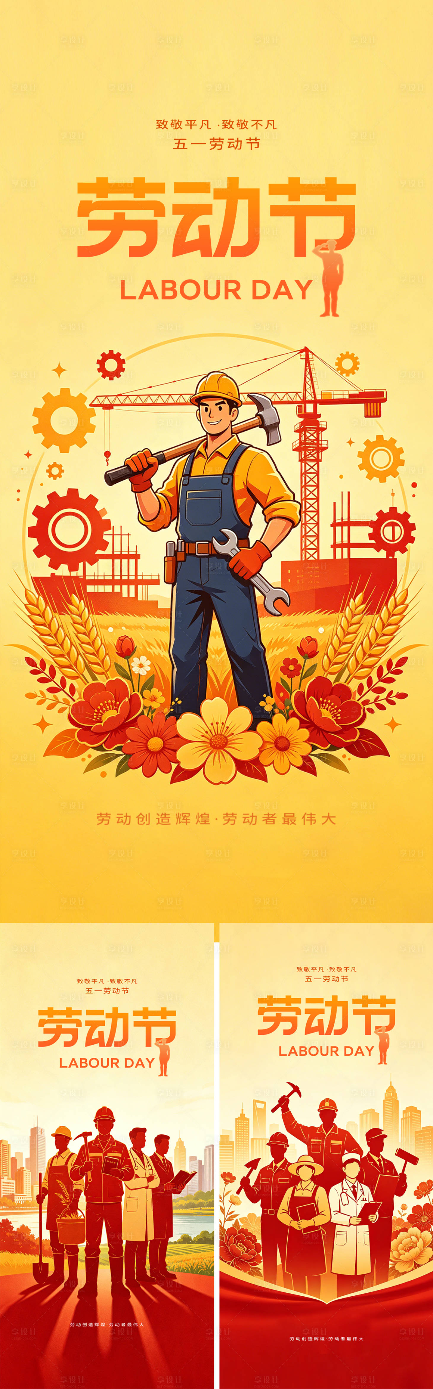 源文件下载【享设计】搜索编号：73600036571938505【五一劳动节 51】