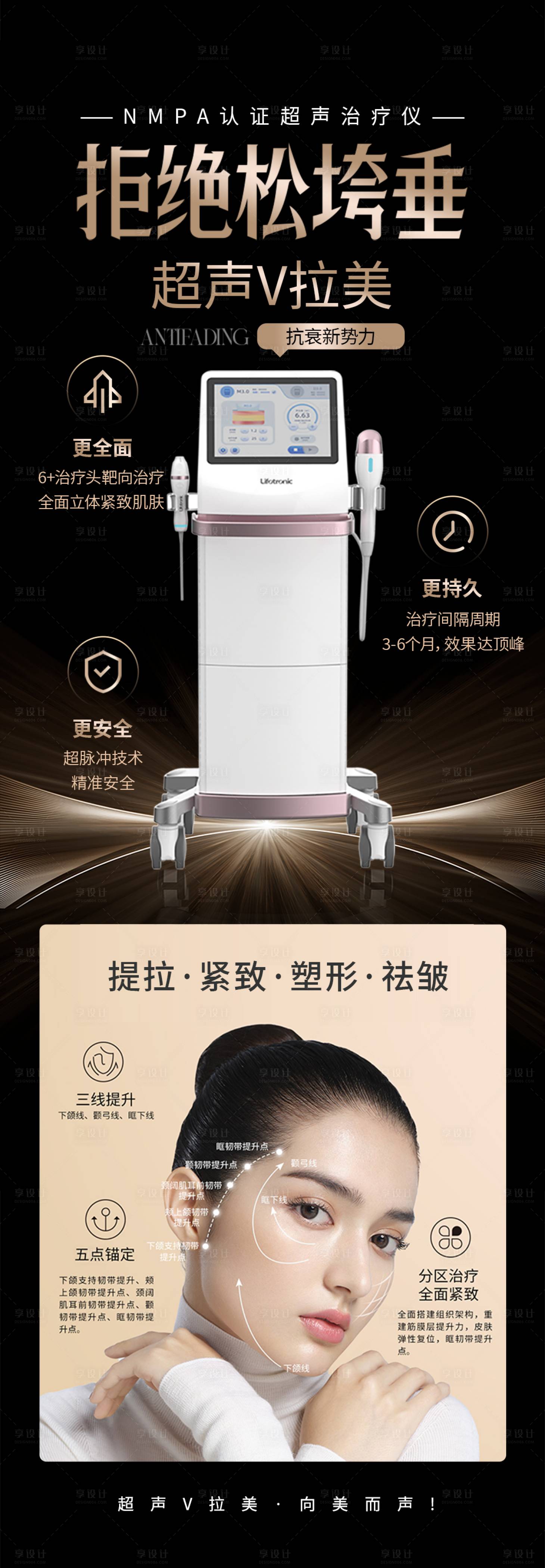 源文件下载【享设计】搜索编号：24440036498551984【医美超声炮海报】