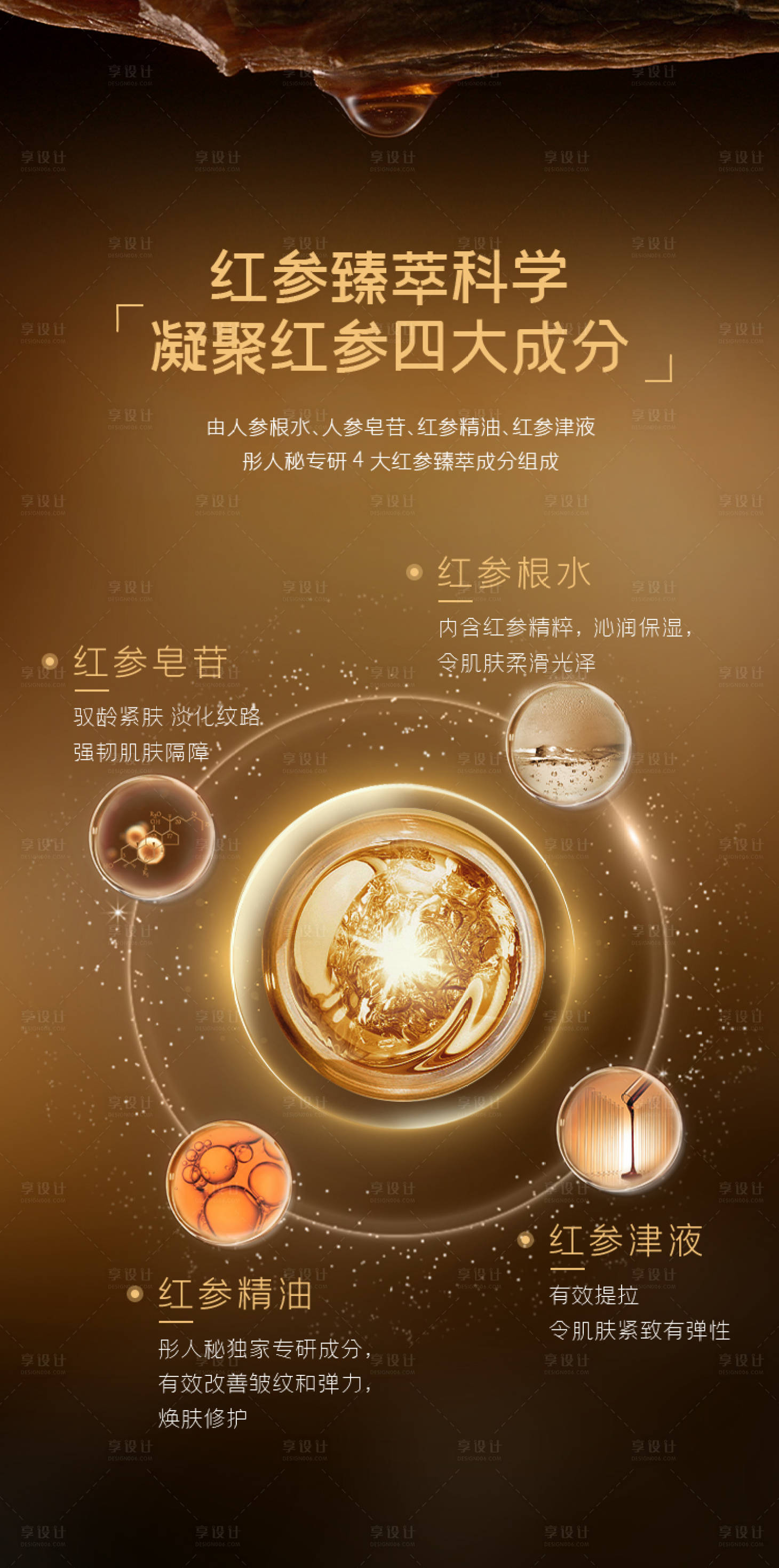 源文件下载【享设计】搜索编号：41780036387115748【红参成分海报】