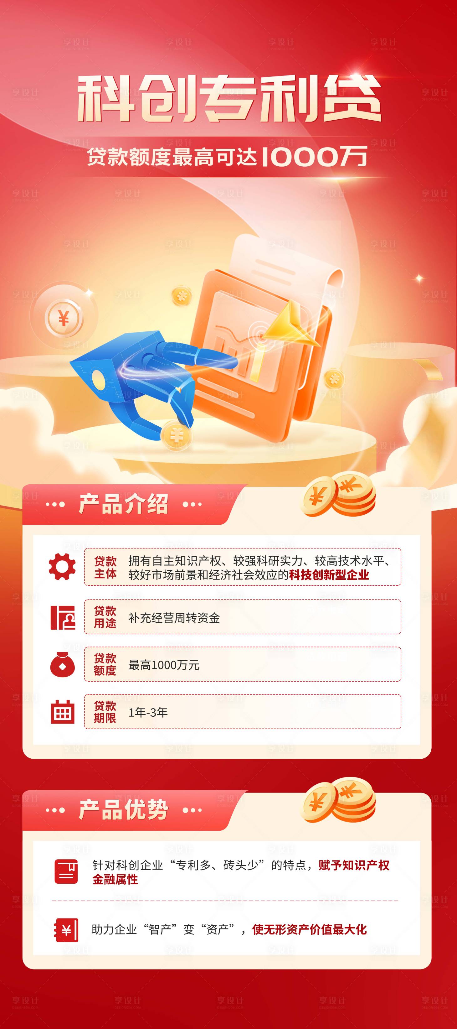 源文件下载【享设计】搜索编号：43610036195757123【金融贷款红色海报】