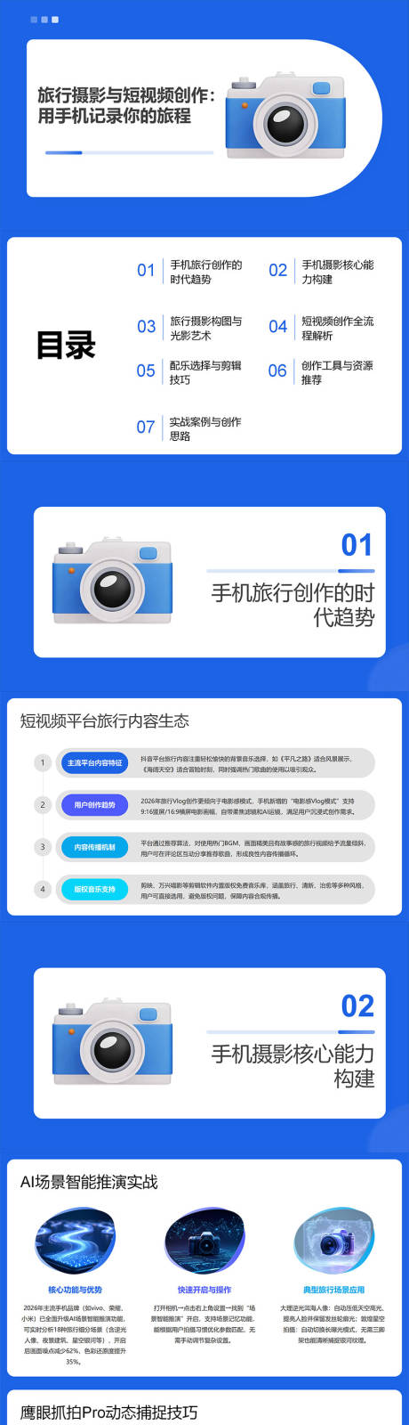 源文件下载【享设计】搜索编号：50240036456876882【旅行摄影与短视频创作PPT】