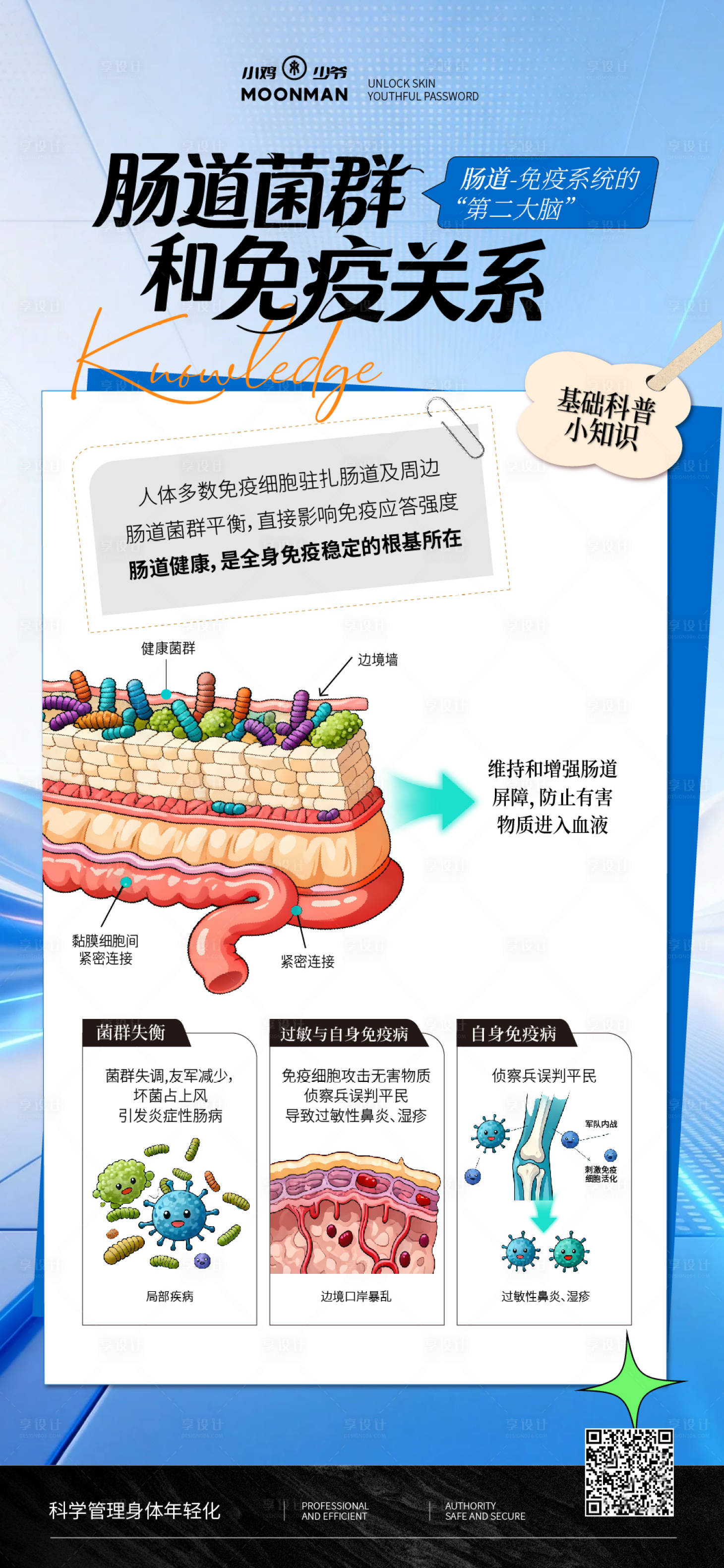 源文件下载【享设计】搜索编号：40440036496842687【肠道菌群与免疫力关系科普海报】
